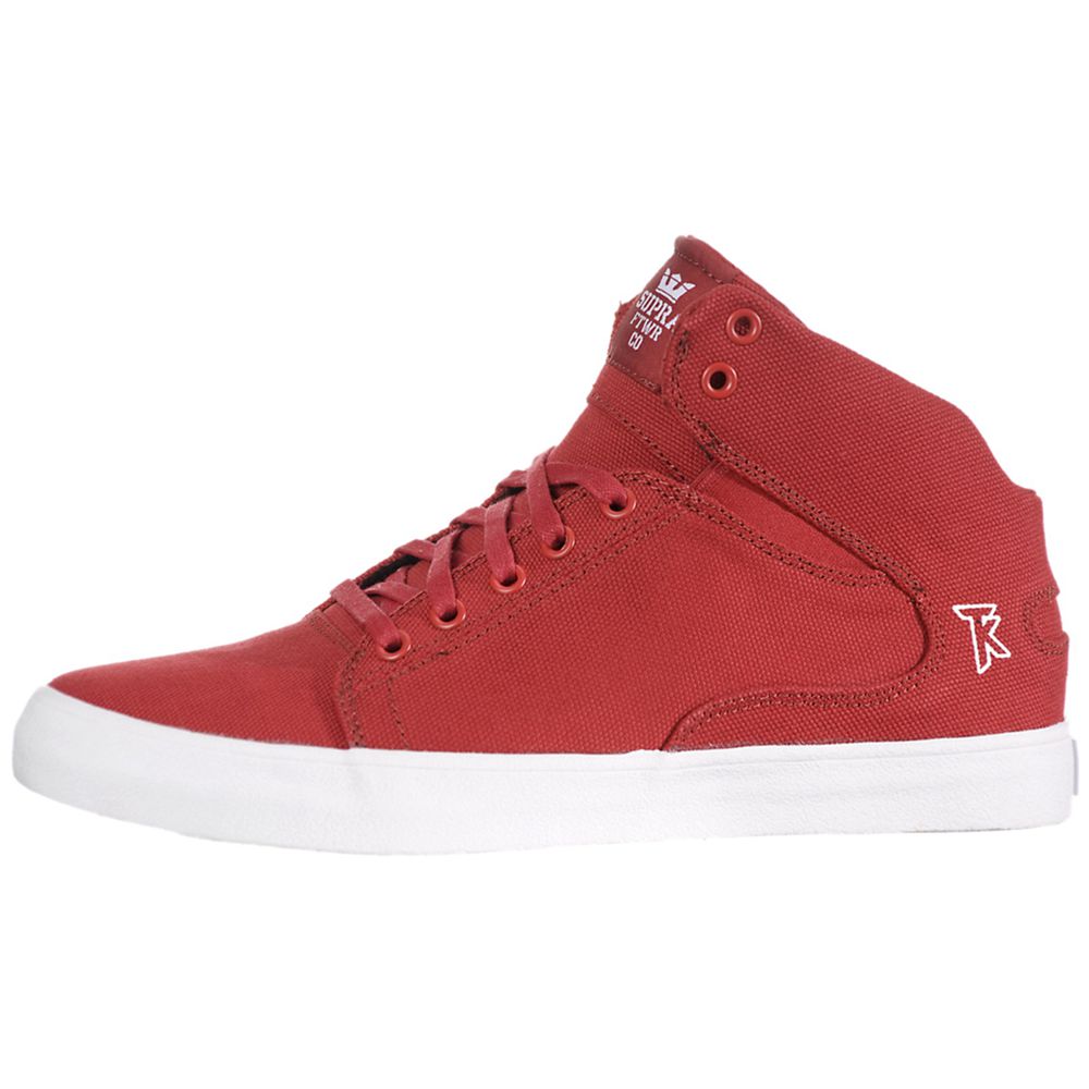 Chaussures de Skate Supra Society Mid Rouge Red Homme | UXZ-95967248